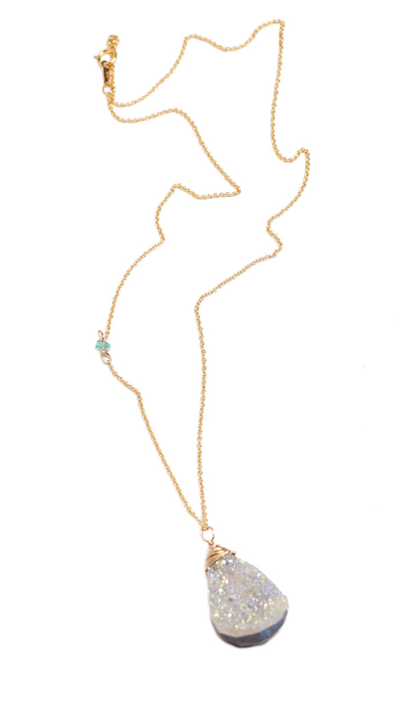 Sarah Dunn Druzy Necklace on 14k Gold Chain Sarah Dunn Druzy Necklace on 14k Gold Chain