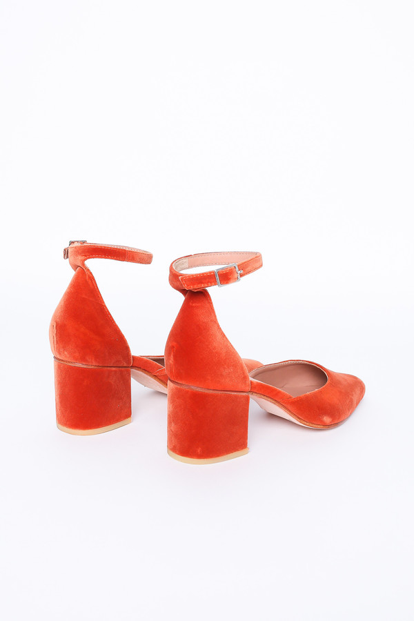 Rachel Comey Tetra Heel in Salmon Velvet Rachel Comey Tetra Heel in Salmon Velvet