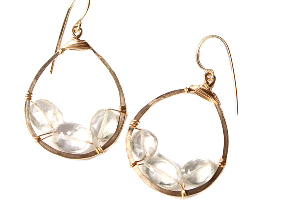 James and Jezebelle Green Amethyst Hoops James and Jezebelle Green Amethyst Hoops