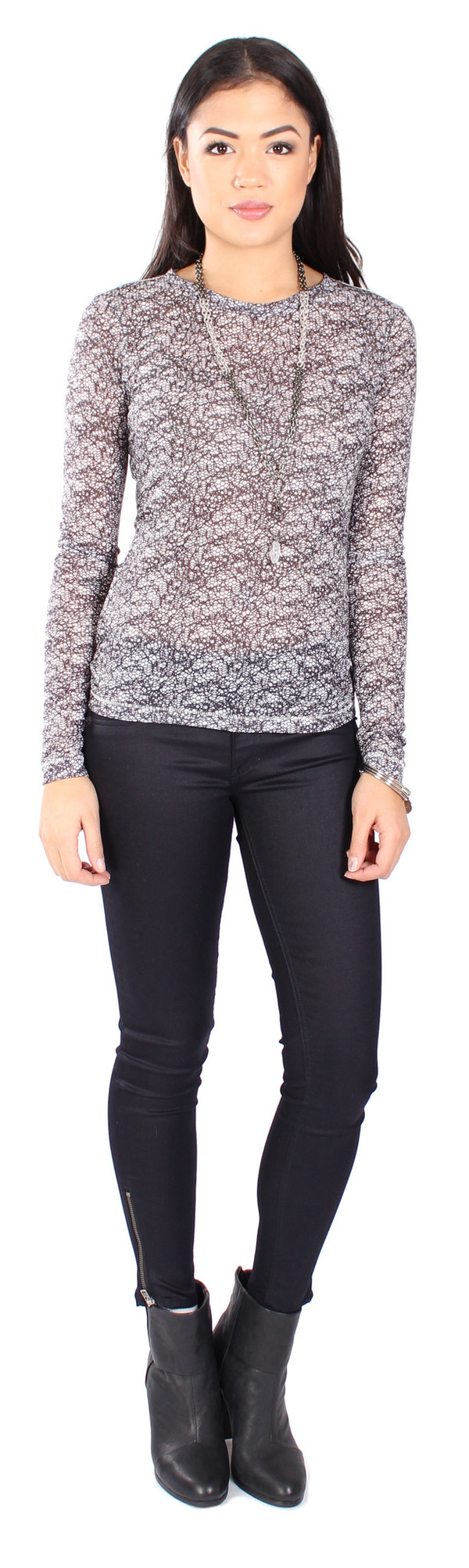Rag & Bone Lace Print Classic Tee Rag & Bone Lace Print Classic Tee