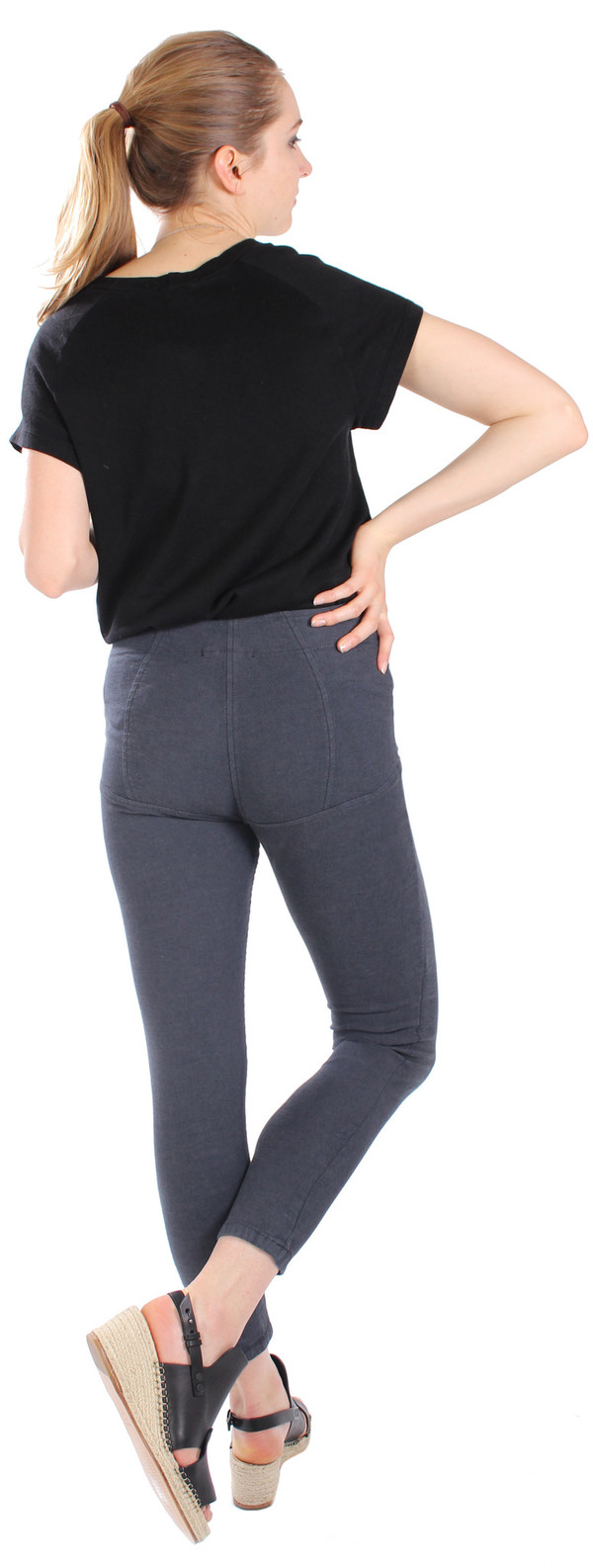 Pre-Order: A/L Denim Girdle Capri in Graphite Pre-Order: A/L Denim Girdle Capri in Graphite