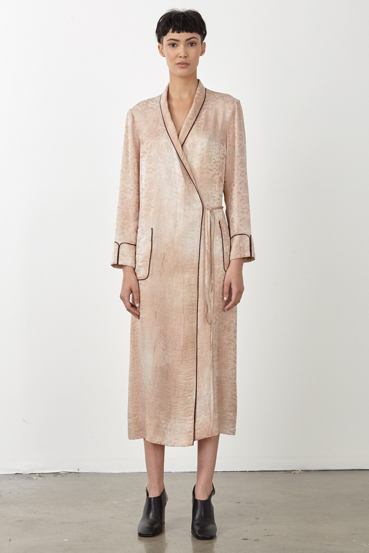 Raquel Allegra DESERT SILK DAMASK ROBE DRESS Garmentory