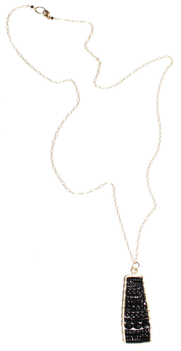 Spinel & Onyx Paddle Necklace Spinel & Onyx Paddle Necklace