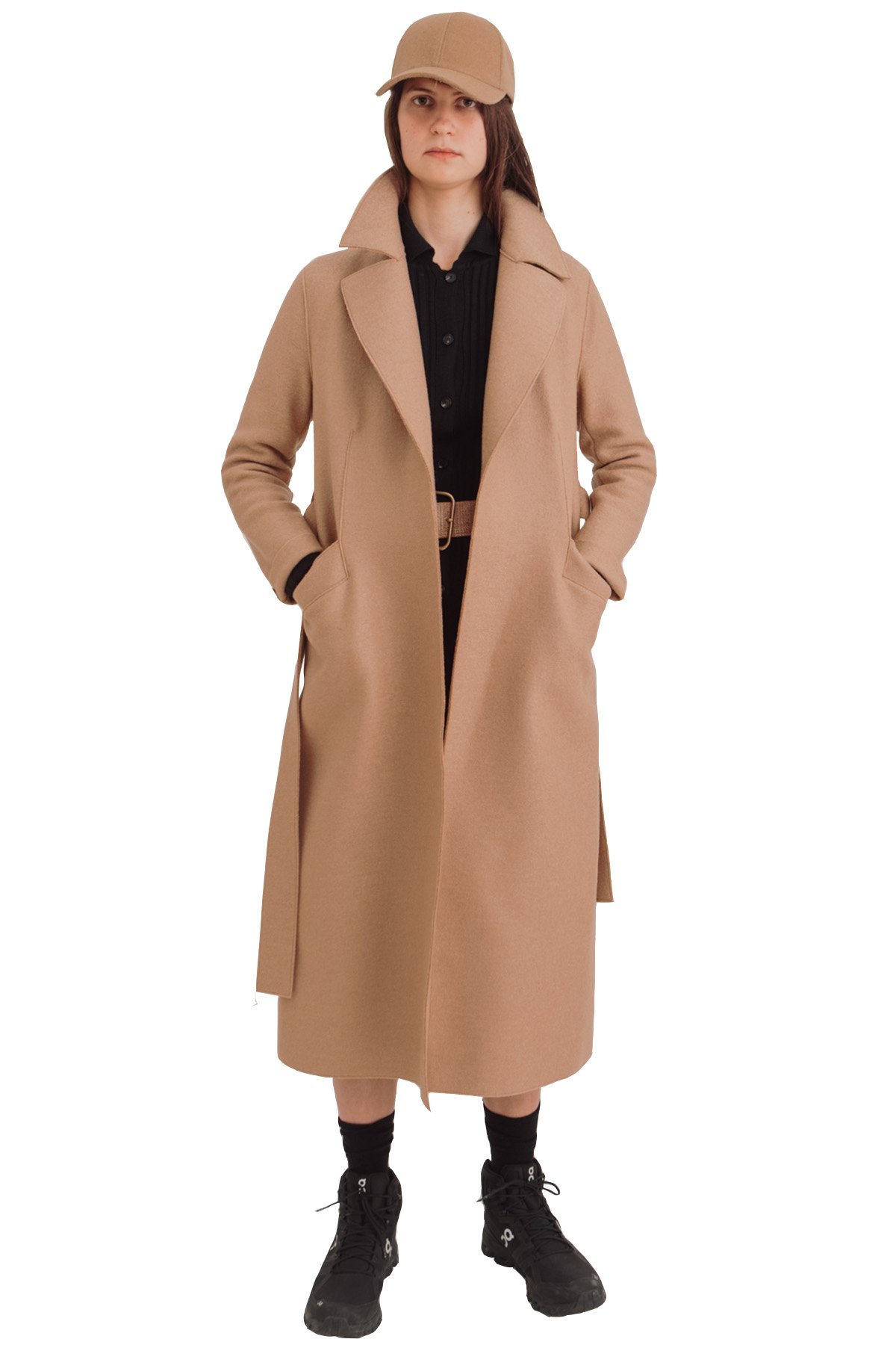 tan maxi coat