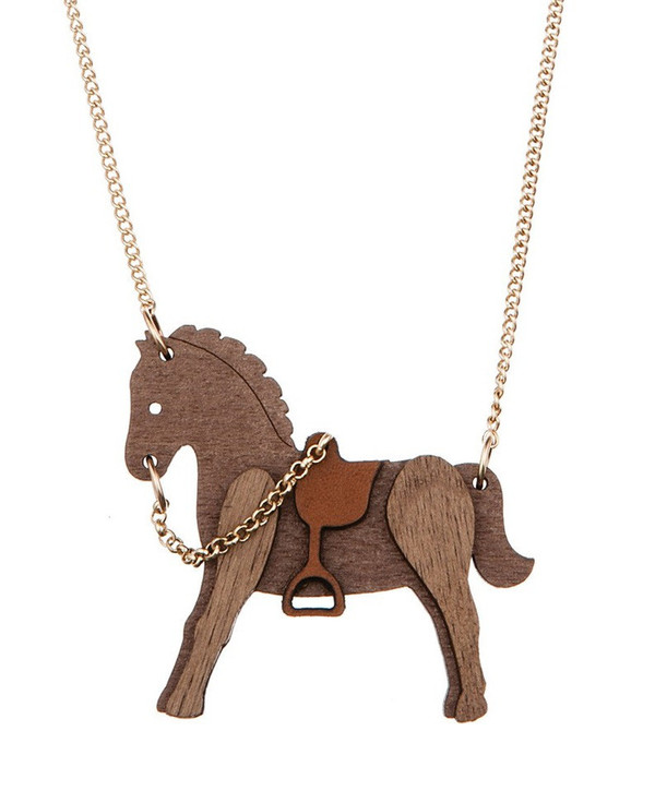 Tatty Devine Wooden Horse Necklace Tatty Devine Wooden Horse Necklace