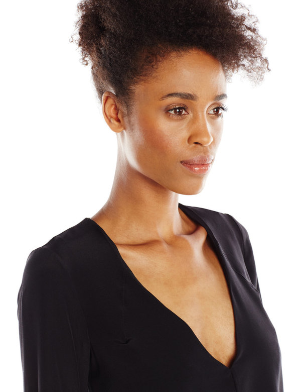 Vincetta Black V-Neck Blouse Vincetta Black V-Neck Blouse
