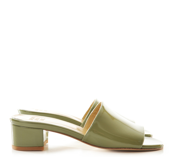 Maryam Nassir Zadeh Sophie Slide Mules Olive Patent Maryam Nassir Zadeh Sophie Slide Mules Olive Patent