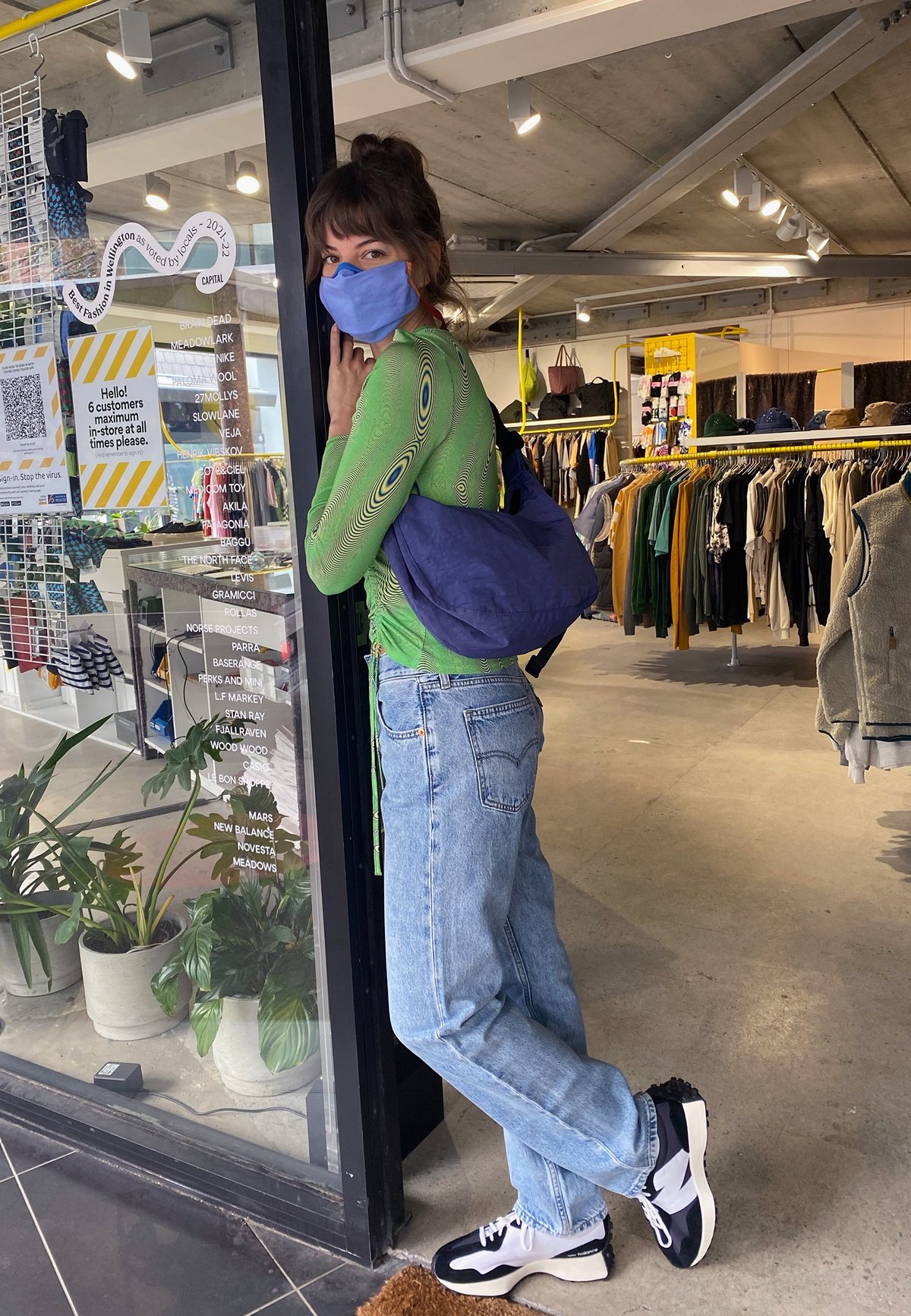 BAGGU Medium Nylon Crescent Bag - ink 
