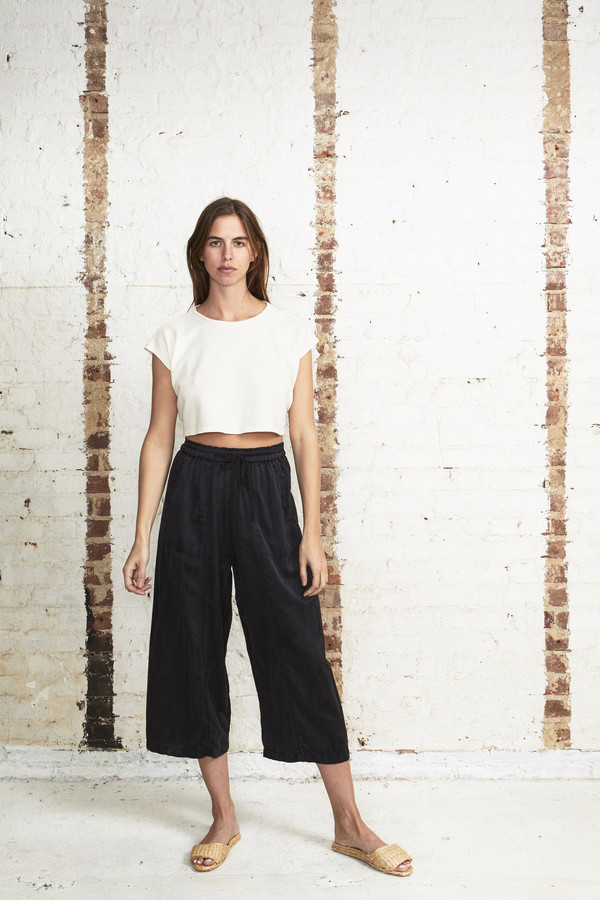 Off Season NYC Zinnia Pant Silk Satin Black Off Season NYC Zinnia Pant Silk Satin Black