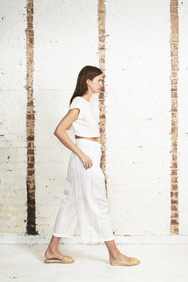 Off Season NYC Zinnia Pant Silk Satin White Off Season NYC Zinnia Pant Silk Satin White