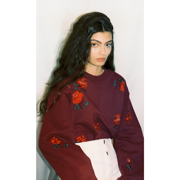Pari Desai Rose Embroidered Sweatshirt Pari Desai Rose Embroidered Sweatshirt