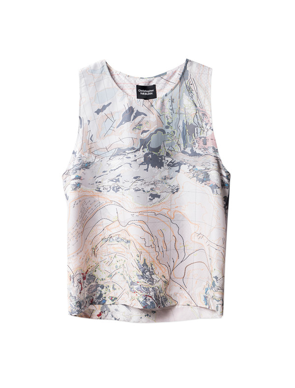 Christopher Raeburn Silk World Map Tank Christopher Raeburn Silk World Map Tank