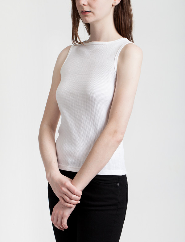 Sunspel Waffle Tank White Sunspel Waffle Tank White