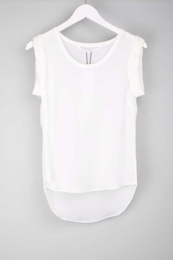 Veronica Beard Scoop Neck Muscle Tee White Veronica Beard Scoop Neck Muscle Tee White