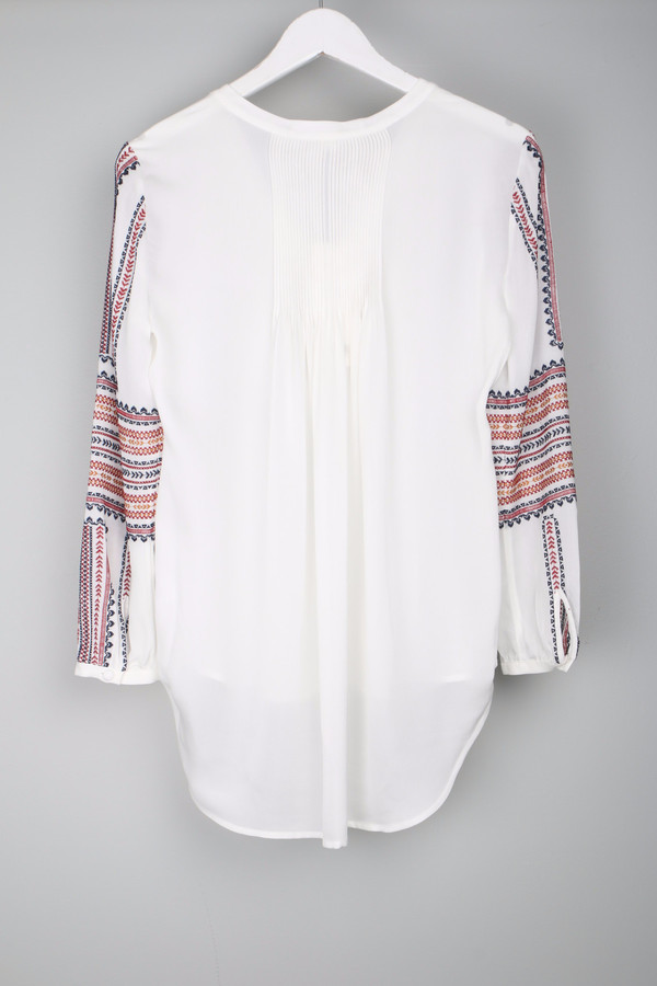 Veronica Beard Spruce Boho Blouse White Veronica Beard Spruce Boho Blouse White