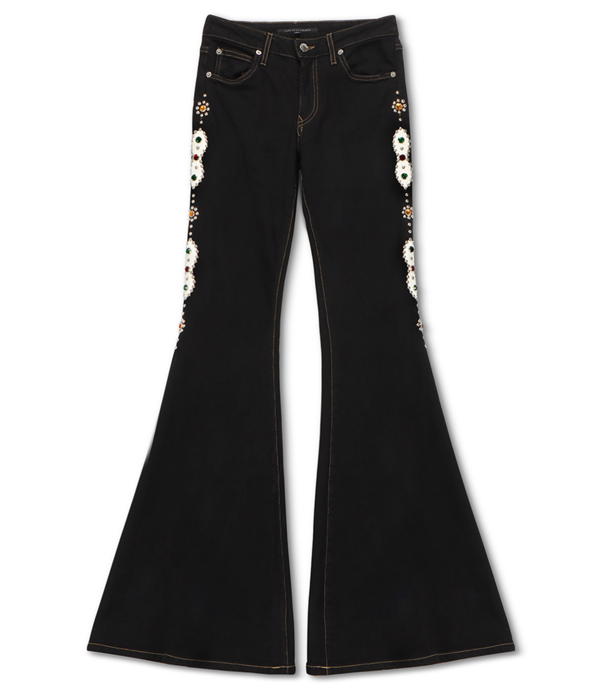 COUT DE LA LIBERTE LINDA DENIM LOW RISE SUPER FLARE PANTS - BLACK |  Garmentory