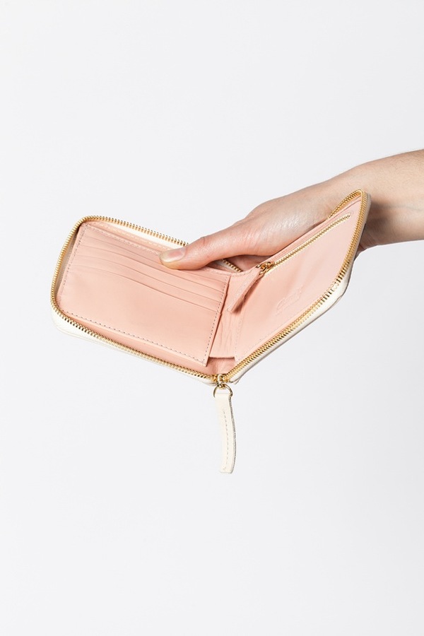 Clare V. Half Zip Wallet-cream stripe Clare V. Half Zip Wallet-cream stripe