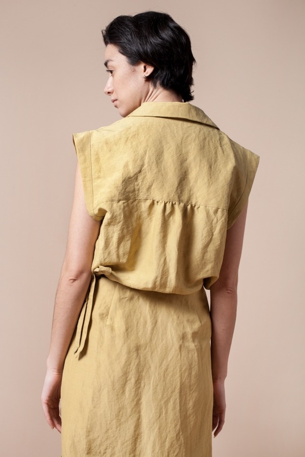 Creatures of Comfort Natasha Dress - silk linen maize Creatures of Comfort Natasha Dress - silk linen maize