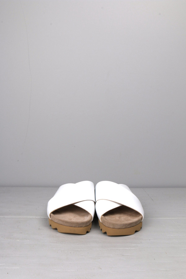 L'agence Cross Sandal White Leather L'agence Cross Sandal White Leather