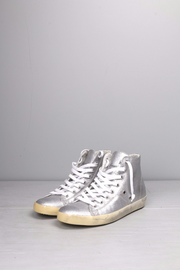 Leather Crown Silver High Top Leather Crown Silver High Top