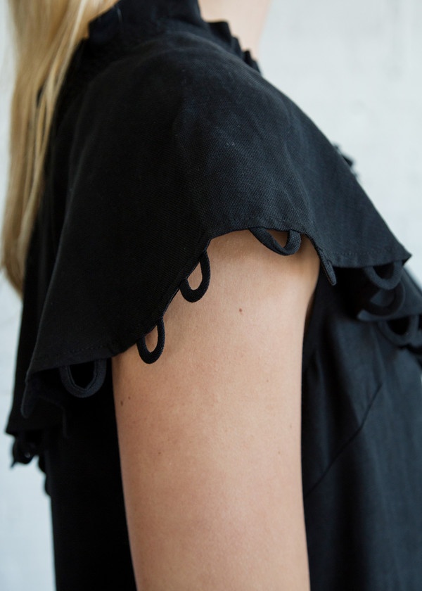Apiece Apart Reina One-Arm Ruffle Dress Black Apiece Apart Reina One-Arm Ruffle Dress Black