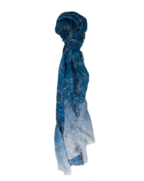 Grisal Linea 100% Ramie Scarf in Blue Paisley Grisal Linea 100% Ramie Scarf in Blue Paisley