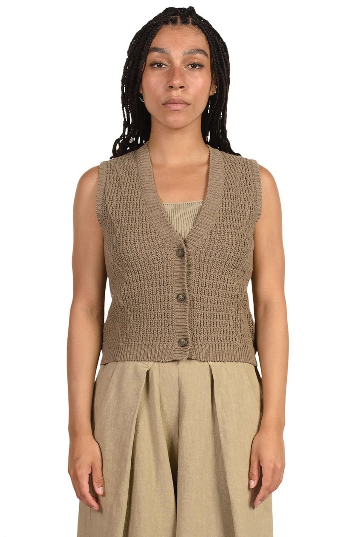 Cordera Cable Waistcoat - Taupe 