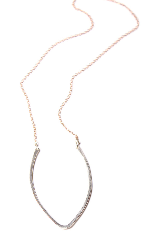 Sarah Dunn Curved V Bar and Rose Gold Chain Necklace Sarah Dunn Curved V Bar and Rose Gold Chain Necklace