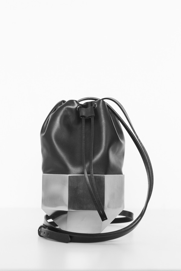 Persephoni Leather/Steel 02 Drawstring Bag Persephoni Leather/Steel 02 Drawstring Bag
