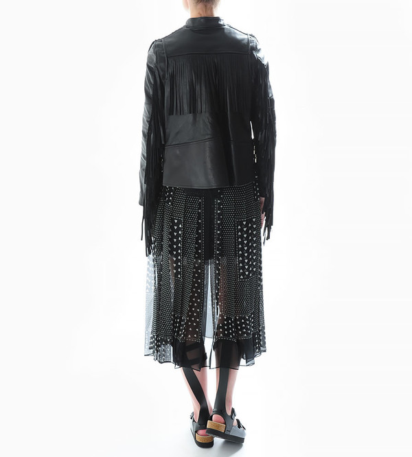Sacai Luck Fringed Leather Motorcycle Jacket Sacai Luck Fringed Leather Motorcycle Jacket