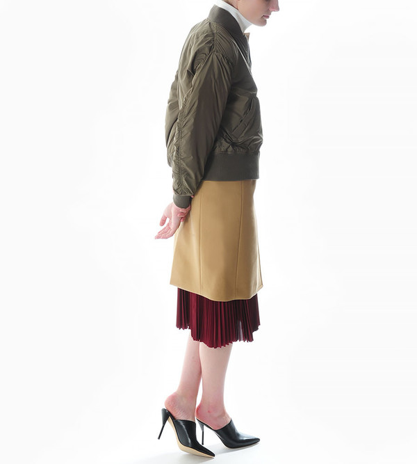 Sacai Luck Combination Puffer Jacket with Wool Coat in Camel Sacai Luck Combination Puffer Jacket with Wool Coat in Camel