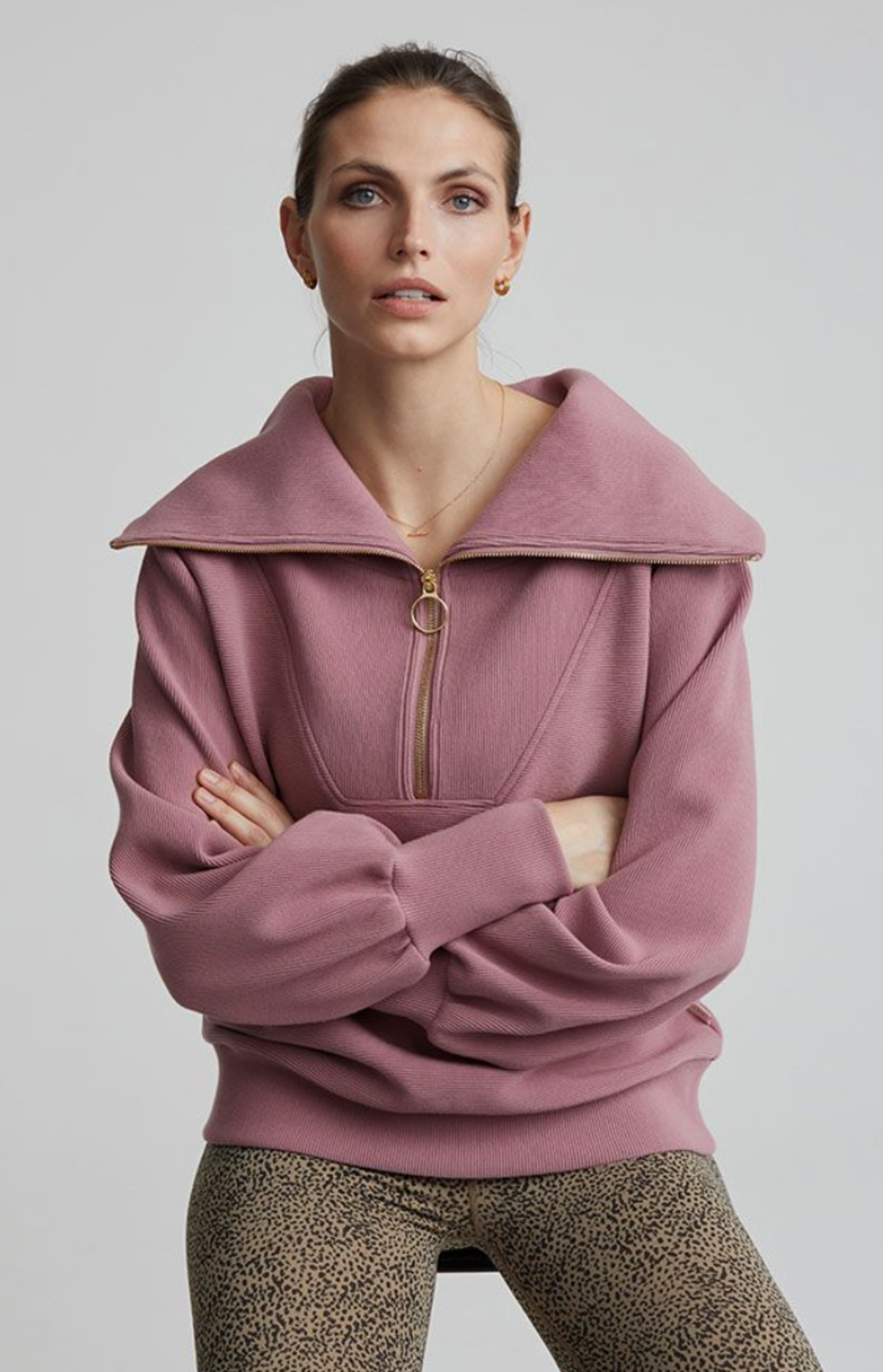 Varley Vine Half Zip Sweater - Rose 