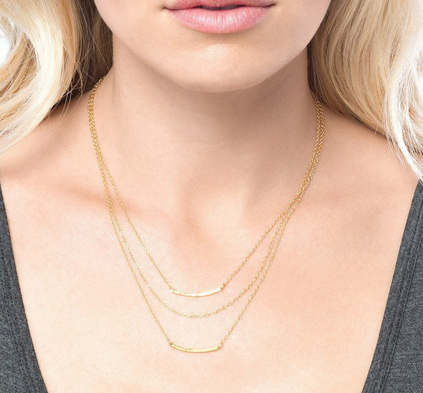 Gorjana Taner Bar Mini Triple Layer Necklace Gorjana Taner Bar Mini Triple Layer Necklace