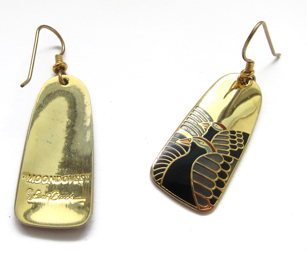 Enamel Egyptian bird earrings Enamel Egyptian bird earrings