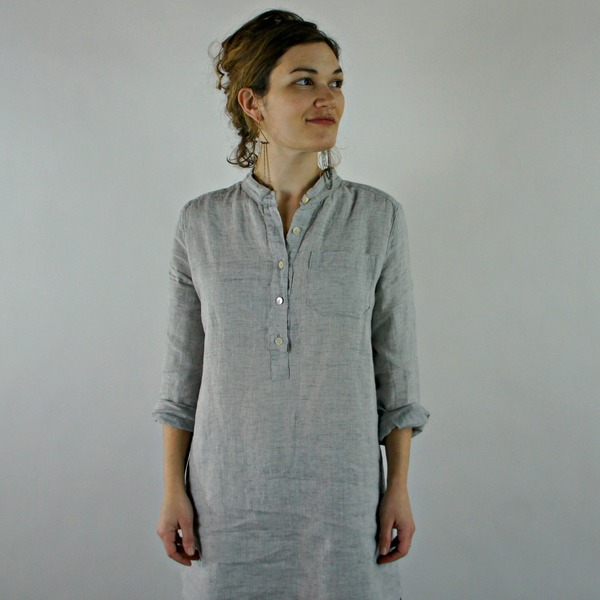 Nuthatch Placket Tunic in Gray or Black Linen Nuthatch Placket Tunic in Gray or Black Linen