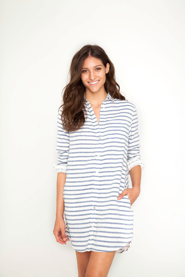 California Tailor Surf Dress in Sea Cotton Stripe California Tailor Surf Dress in Sea Cotton Stripe