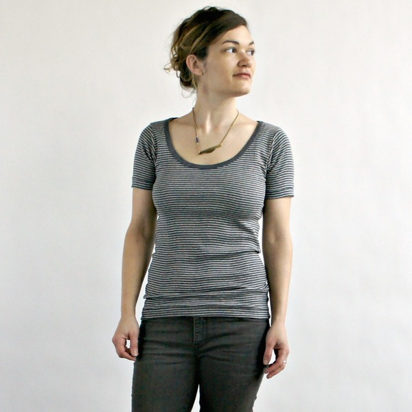 Maisie Tee in White and Thin Black Line by Curator Maisie Tee in White and Thin Black Line by Curator