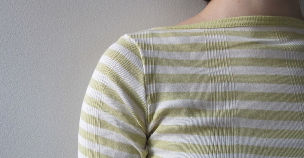 Juniper Boatneck in Celery and White Stripe by Curator Juniper Boatneck in Celery and White Stripe by Curator
