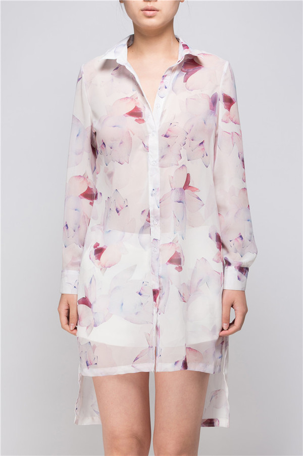Few Moda Light Weight Floral Long Shirt Few Moda Light Weight Floral Long Shirt