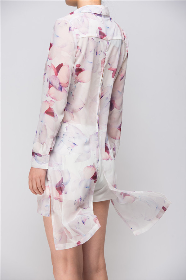 Few Moda Light Weight Floral Long Shirt Few Moda Light Weight Floral Long Shirt