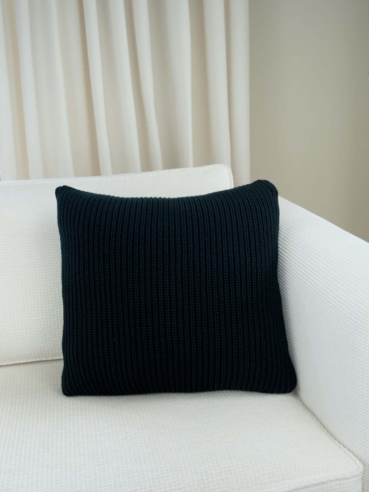 black knit pillow