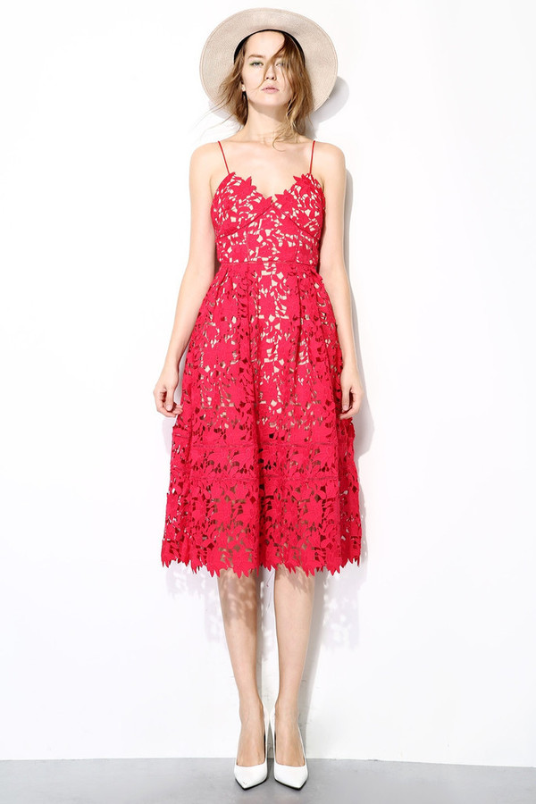 Few Moda Red Floral Lace Dress Few Moda Red Floral Lace Dress
