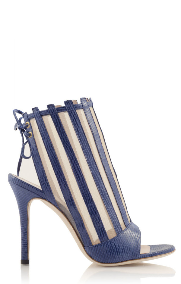 Konstantina Tzovolou Xena Navy Leather and Mesh High Sandal Konstantina Tzovolou Xena Navy Leather and Mesh High Sandal