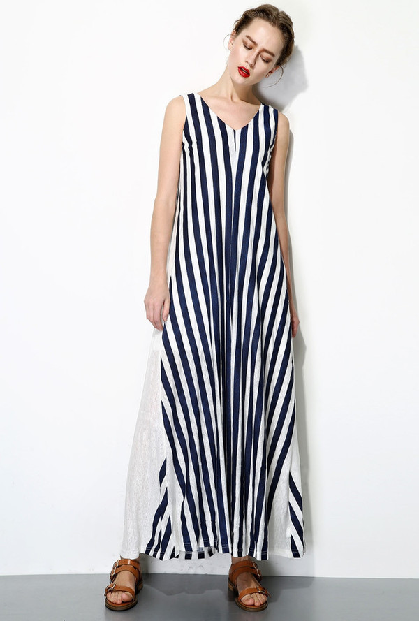 Nautical Striped Maxi Dress Navy/White Nautical Striped Maxi Dress Navy/White