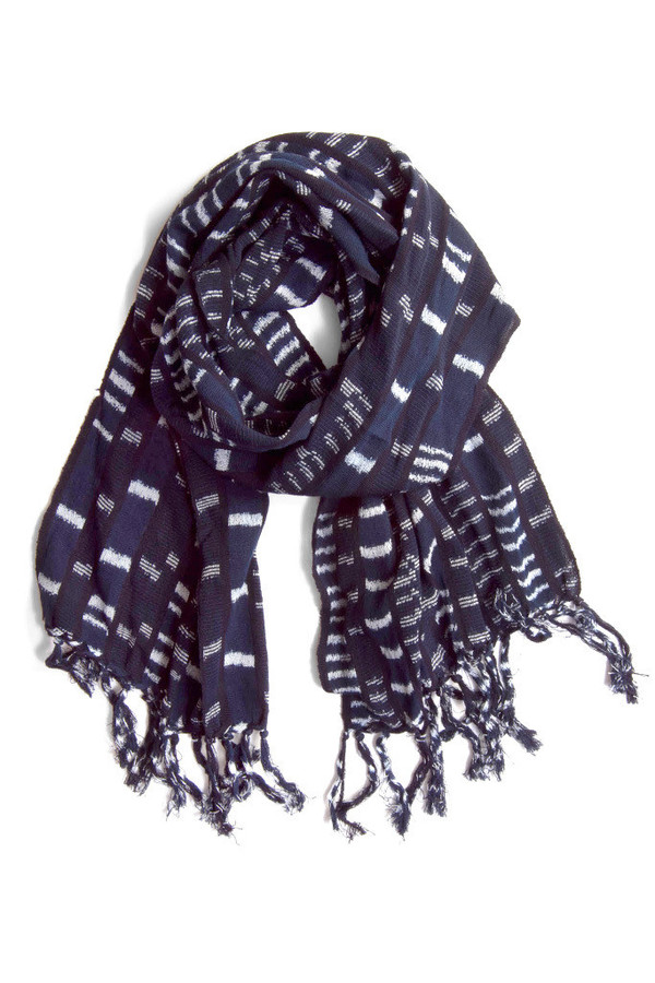 Kiriko Karu-Ori Navy Blurred Indigo Scarf Kiriko Karu-Ori Navy Blurred Indigo Scarf
