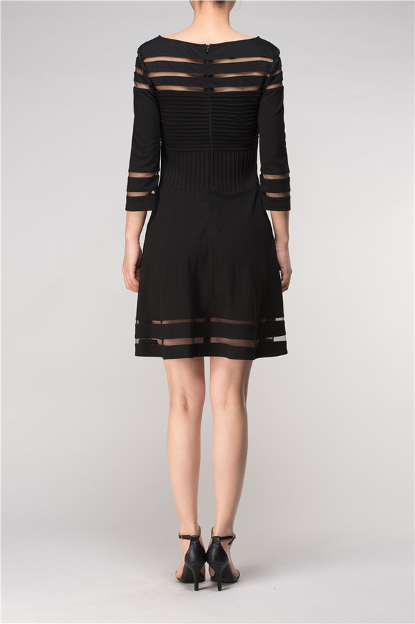 Sheer Panel Black Skater Dress Sheer Panel Black Skater Dress