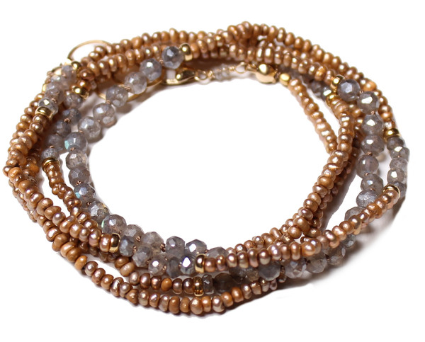 James and Jezebelle Labradorite Seed Pearl Necklace James and Jezebelle Labradorite Seed Pearl Necklace
