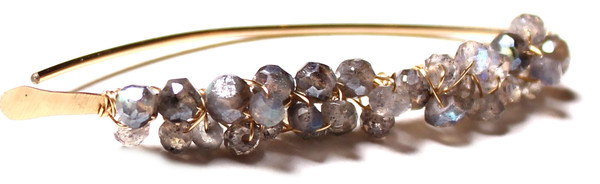 James and Jezebelle Labradorite Gold Paperclip Earrings James and Jezebelle Labradorite Gold Paperclip Earrings