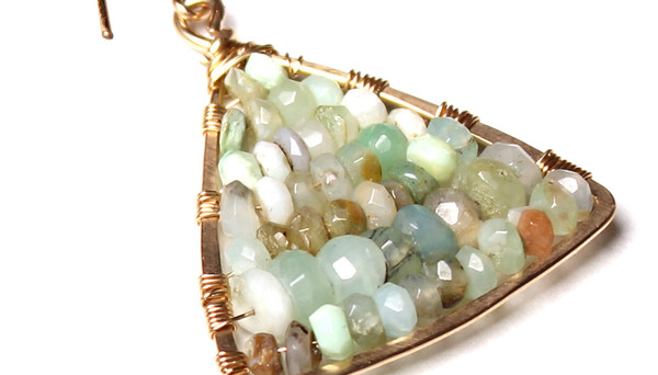 James and Jezebelle Peruvian Opal Paddle Earring James and Jezebelle Peruvian Opal Paddle Earring