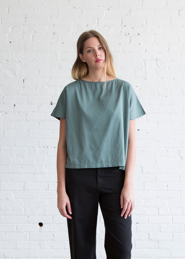 Black Crane Boat Neck Top Dark Forest Black Crane Boat Neck Top Dark Forest